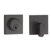 Weslock Transitional Single Cylinder Deadbolt with Square Rose from the Premier Essential Collection Matte Black