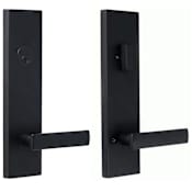 Weslock Addy Single Cylinder Deadbolt Keyed Entry Leverset with Utica Modern Interior Lever - Reversible Handing Matte Black
