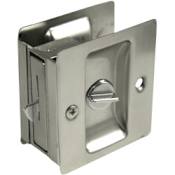 Weslock Modern Square Privacy Sliding Pocket Door Lock Satin Nickel