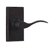 Weslock Carlow Right Handed Passage Door Lever Set with Square Rose from the Molten Bronze Collection Oil Rubbed Bronze