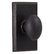 Weslock Durham Single Dummy Door Knob with Square Rose from the Molten Bronze Collection Oil Rubbed Bronze
