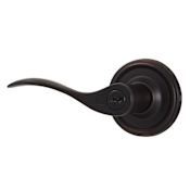 Weslock Bordeau Left Handed Keyed Entry Door Lever Set with Round Rose from the Elegance Collection Oil Rubbed Bronze