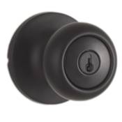 Weslock Salem Single Cylinder Keyed Entry Door Knob Set with Round Rose Matte Black