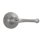 Weslock Somerset Single Cylinder Keyed Entry Door Lever Set with Round Rose Satin Nickel