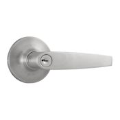 Weslock Bristol Single Cylinder Keyed Entry Door Lever Set with Round Rose Satin Nickel