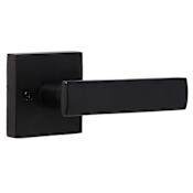Weslock Utica Non-Turning One-Sided Dummy Door Lever with Square Rose from the Transitional Collection Matte Black