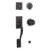 Weslock Mercy Sectional Single Cylinder Keyed Entry Handleset with Interior Hudson Knob Oil Rubbed Bronze