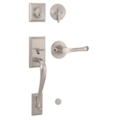 Weslock Mercy Sectional Single Cylinder Keyed Entry Handleset with Interior Somerset Lever Satin Nickel