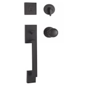 Weslock Bailey Sectional Single Cylinder Keyed Entry Handleset with Interior Salem Knob Matte Black