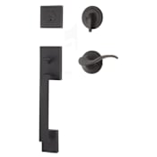 Weslock Bailey Sectional Single Cylinder Keyed Entry Handleset with Interior New Haven Lever Matte Black