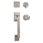 Weslock Bailey Sectional Dummy Handleset with Interior Hudson Knob Satin Nickel