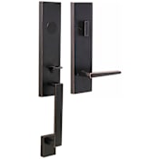 Weslock Leighton One Piece Dummy Handleset with Philtower Interior Lever from the Transitional Collection Oil Rubbed Bronze