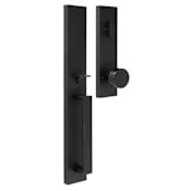 Weslock Xanthis Full Plate Dummy Handleset with Mesa Interior Knob from the Transitional Collection Matte Black