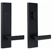 Weslock Utica Non-Turning Two-Sided Dummy Door Lever Set with Dummy Cylinder and Addy Rose from the Transitional Collection Matte Black