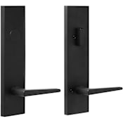 Weslock Philtower Non-Turning Two-Sided Dummy Door Lever Set with Dummy Cylinder and Addy Rose from the Transitional Collection Matte Black