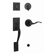Weslock Mercy Left Handed Sectional Dummy Handleset with Interior New Haven Lever Matte Black