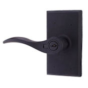 Weslock Carlow Left Handed Keyed Entry Door Lever Set with Square Rose from the Molten Bronze Collection Black