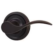 Weslock Bordeau Right Handed Single Dummy Door Lever Set with Round Rose from the Elegance Collection Oil Rubbed Bronze