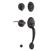 Weslock Hillcrest Right Handed Sectional Single Cylinder Keyed Entry Handleset with Interior New Haven Lever Matte Black
