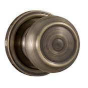 Weslock Savannah Passage Door Knob with Round Rose from the Traditionale Collection Antique Brass