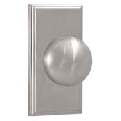 Weslock Impresa Passage Door Knob with Woodward Rose from the Elegance Collection Satin Nickel