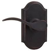 Weslock Carlow Left Handed Privacy Door Lever Set with Premiere Rose from the Molten Bronze Collection Oil Rubbed Bronze