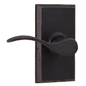 Weslock Carlow Left Handed Passage Door Lever Set with Square Rose from the Molten Bronze Collection Oil Rubbed Bronze