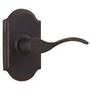 Weslock Carlow Right Handed Passage Door Lever Set with Premiere Rose from the Molten Bronze Collection Oil Rubbed Bronze
