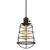 Westinghouse Single Light 6" Wide Mini Pendant with Metal Cage Shade Oil Rubbed Bronze