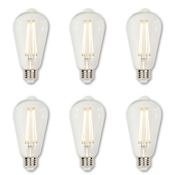 Westinghouse Pack of (6) 6.5 Watt Vintage Edison Dimmable ST20 Medium (E26) LED Bulbs - 810 Lumens, 2700K, and 80CRI Clear
