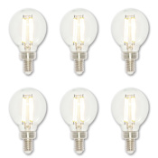 Westinghouse Pack of (6) 4.5 Watt Dimmable G16.5 Candelabra (E12) LED Bulbs - 500 Lumens, 2700K, and 80CRI Clear
