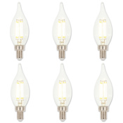 Westinghouse Pack of (6) 4.5 Watt Dimmable CA11 Candelabra (E12) LED Bulbs- 500 Lumens, 2700K, and 80CRI Clear