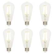 Westinghouse Pack of (6) 10 Watt Dimmable ST20 Medium (E26) LED Bulbs- 1100 Lumens, 3000K, and 90CRI Clear