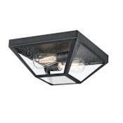 Westinghouse Wyndham 2 Light 12" Wide Outdoor Flush Mount Ceiling Fixture Textured Black