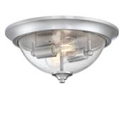 Westinghouse Basset 2 Light 13" Wide Flush Mount Bowl Ceiling Fixture Brushed Nickel