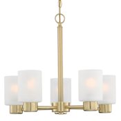 Westinghouse Sylvestre 5 Light 21" Wide Chandelier Champagne Brass