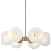 Westinghouse Dorney 6 Light 23" Wide Chandelier Champagne Brass