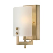 Westinghouse Enzo James 11" Tall Bathroom Sconce with Frosted Glass Shade - Brushed Brass Brushed Brass
