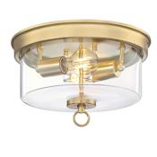 Westinghouse Lebanon 2 Light 12" Wide Flush Mount Drum Ceiling Fixture Champagne Brass