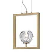 Westinghouse Zoa 9" Wide LED Crystal Mini Pendant Brushed Brass