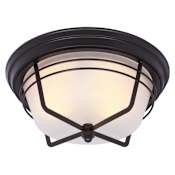 Westinghouse Bonneville 2 Light Flush Mount Ceiling Fixture with Frosted Glass Shade Weathered Bronze
