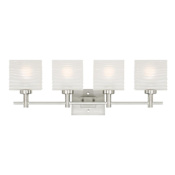 Westinghouse Alexander 31" Wide 4 Light Bathroom Vanity Light with Glass Shades Brushed Nickel