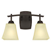 Westinghouse Midori 15" Wide 2 Light Bathroom Vanity Light with Glass Shades Oil Rubbed Bronze