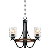 Westinghouse Barnwell 3 Light 19" Wide Mini Chandelier Textured Iron / Barnwood