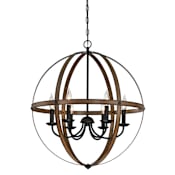 Westinghouse Stella Mira 6 Light 24" Wide Wrought Iron Chandelier Barnwood