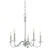 Westinghouse Versailles 5 Light 22-1/4" Wide Taper Candle Chandelier Chrome
