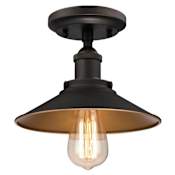 Westinghouse LOUIS Single Light 9" Wide Semi-Flush Ceiling Fixture with Oil Rubbed Bronze Metal Shade Oil Rubbed Bronze