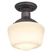 Westinghouse Scholar Single Light 7-3/8" Wide Semi-Flush Drum Ceiling Fixture Oil Rubbed Bronze