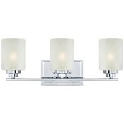 Westinghouse Hansen Bathroom Vanity Light with 3 Lights with White Linen Glass Chrome