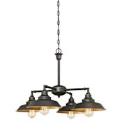 Westinghouse Iron Hill 4 Light 25-3/16" Wide Single Tier Shaded Chandelier with Metal Shades Oil Rubbed Bronze